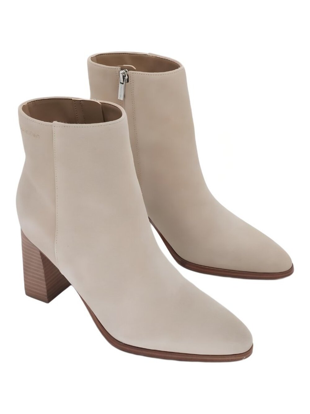 Calvin Klein Women's Dezzi 3 Inch Block Heeled Bootie Light Natural Tan Size 8M - Picture 4 of 6